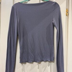 Abercrombie & Fitch Slate Grey/Blue A&F Essentials Long Sleeve Top